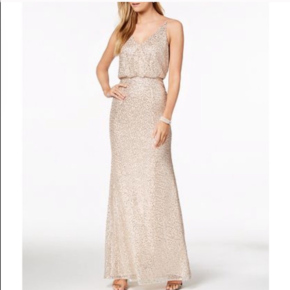 Adrianna Papell sequined blouson gown